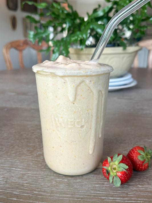 high protein strawberry banana smoothie recipe