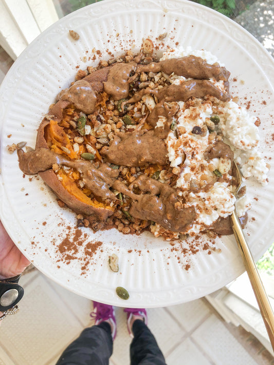 Yogurt Stuffed Sweet Potato