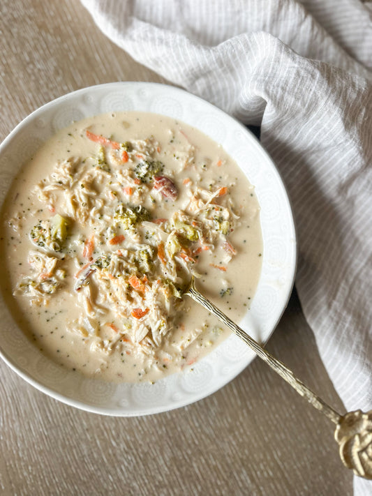 High Protein Broccoli Cheddar Soup