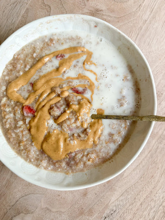 Strawberries and Cream Warm Protein Bowl
