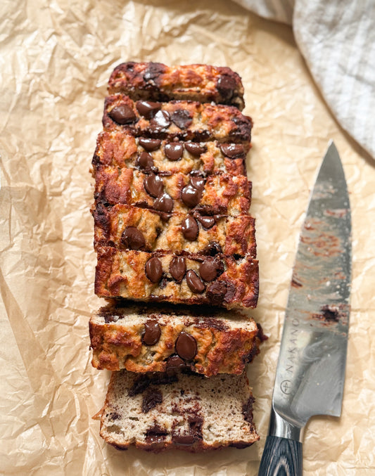 Chocolate Chip Cottage Cheese Banana Bread recipe