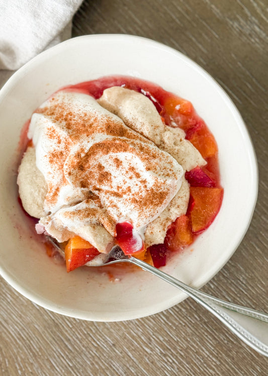 3 Minute Single Serve Protein Peach Cobbler