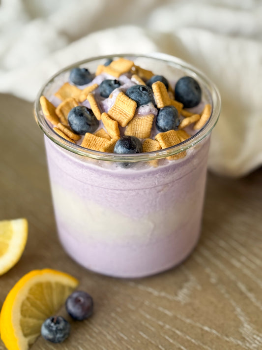 High Protein Lemon Blueberry Ninja Creami