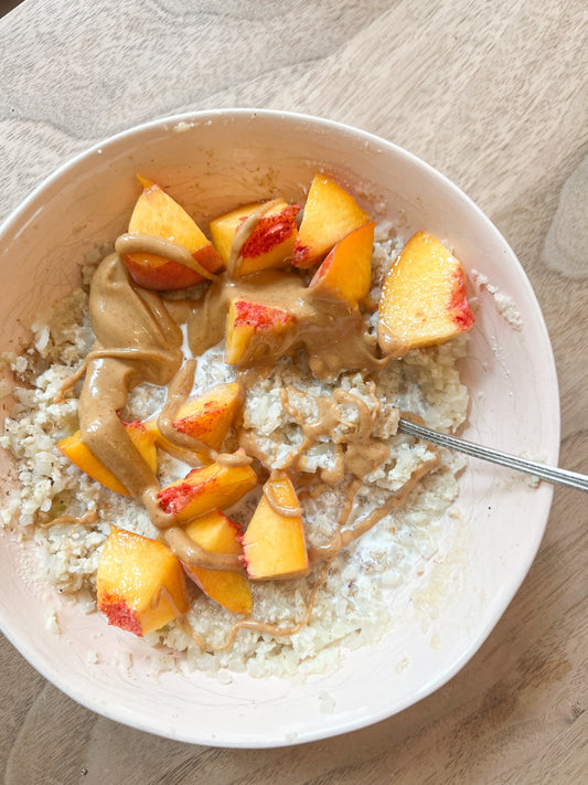 Peaches and Cream Warm Protein Bowl