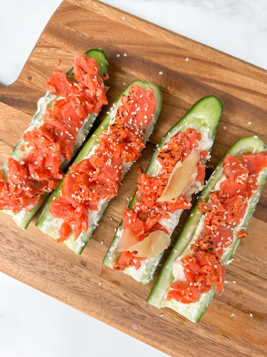 Philadelphia Roll Cucumber Boats