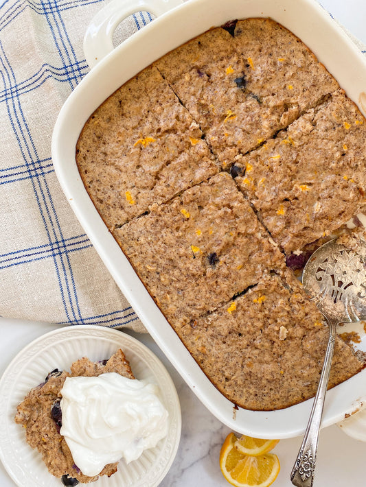 Lemon Blueberry Baked Protein Oats