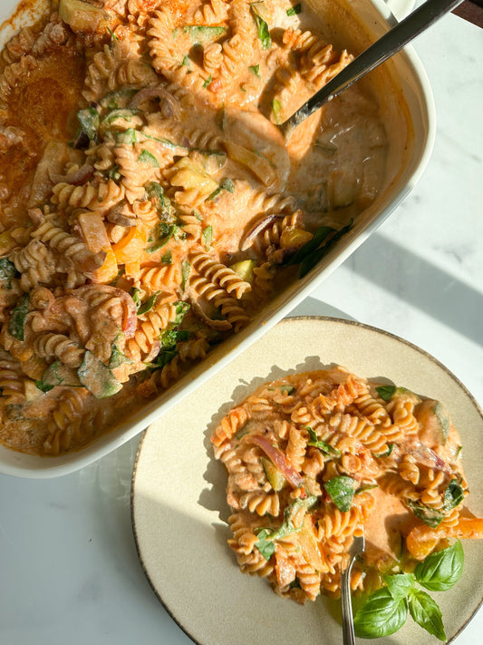 Creamy High Protein Pasta Bake