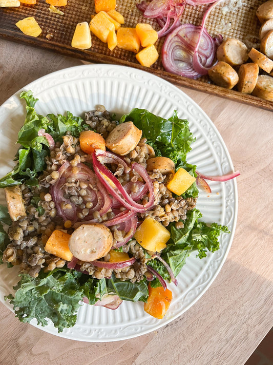 Warm Salad Sheet Pan Dinner