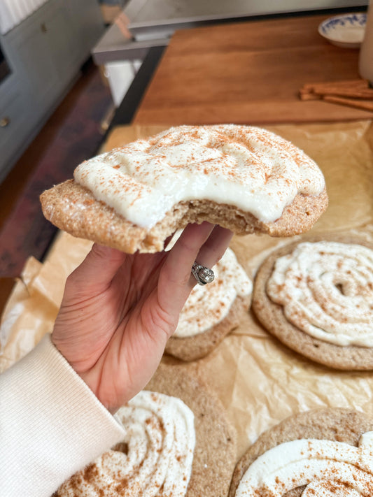 Cinnamon Roll Protein Cookies (Crumbl Copycat)