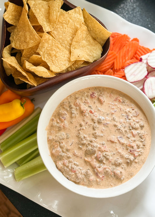 High Protein Rotel Queso Dip