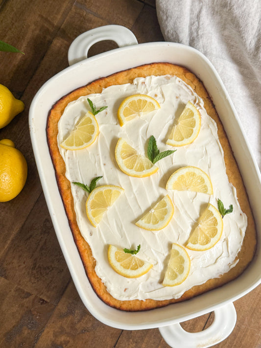 Lemon Chantilly Sheet Cake (Sugar Free)