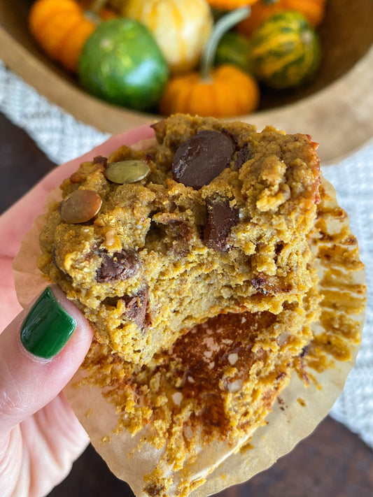 Pumpkin Chocolate Chip Protein Muffins