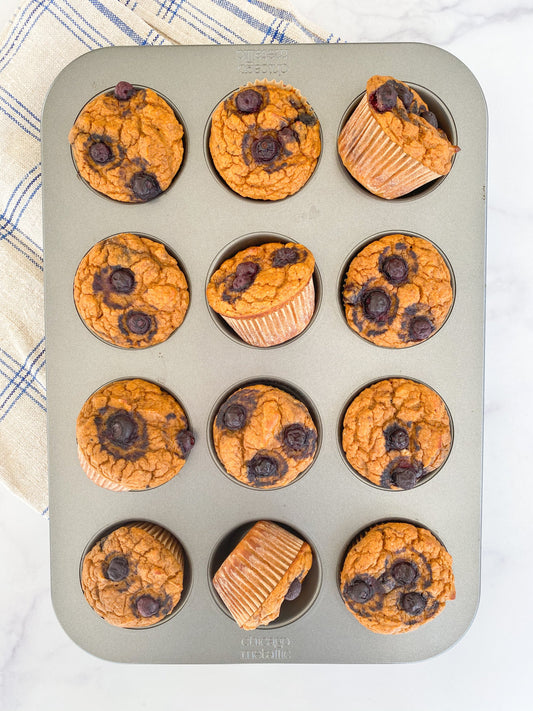 Flourless Blueberry Protein Muffins