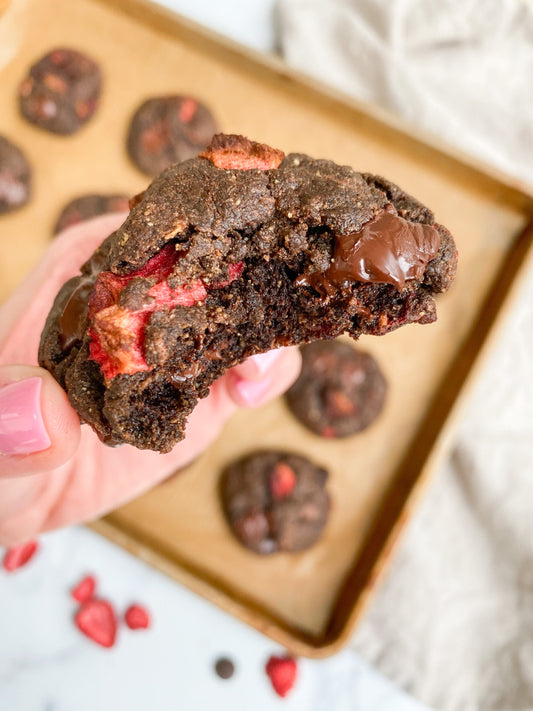 Flourless Chocolate Covered Strawberry Cookies