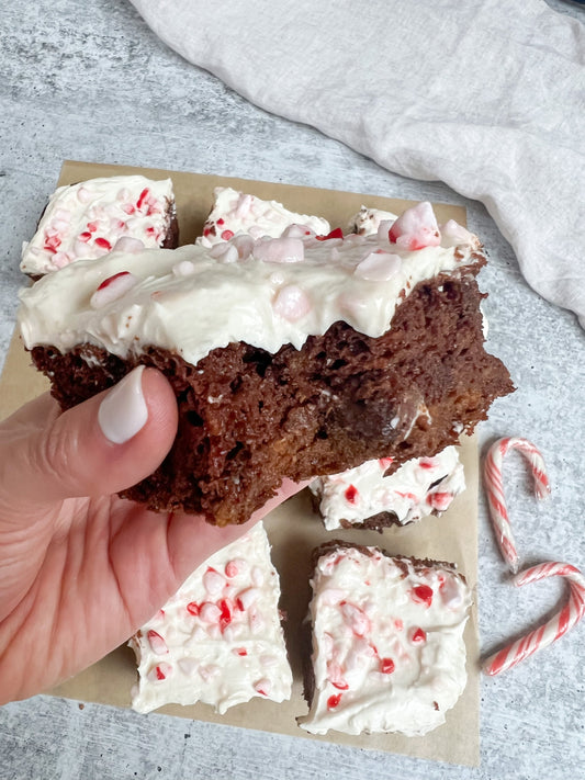 Flourless Protein Peppermint Brownies