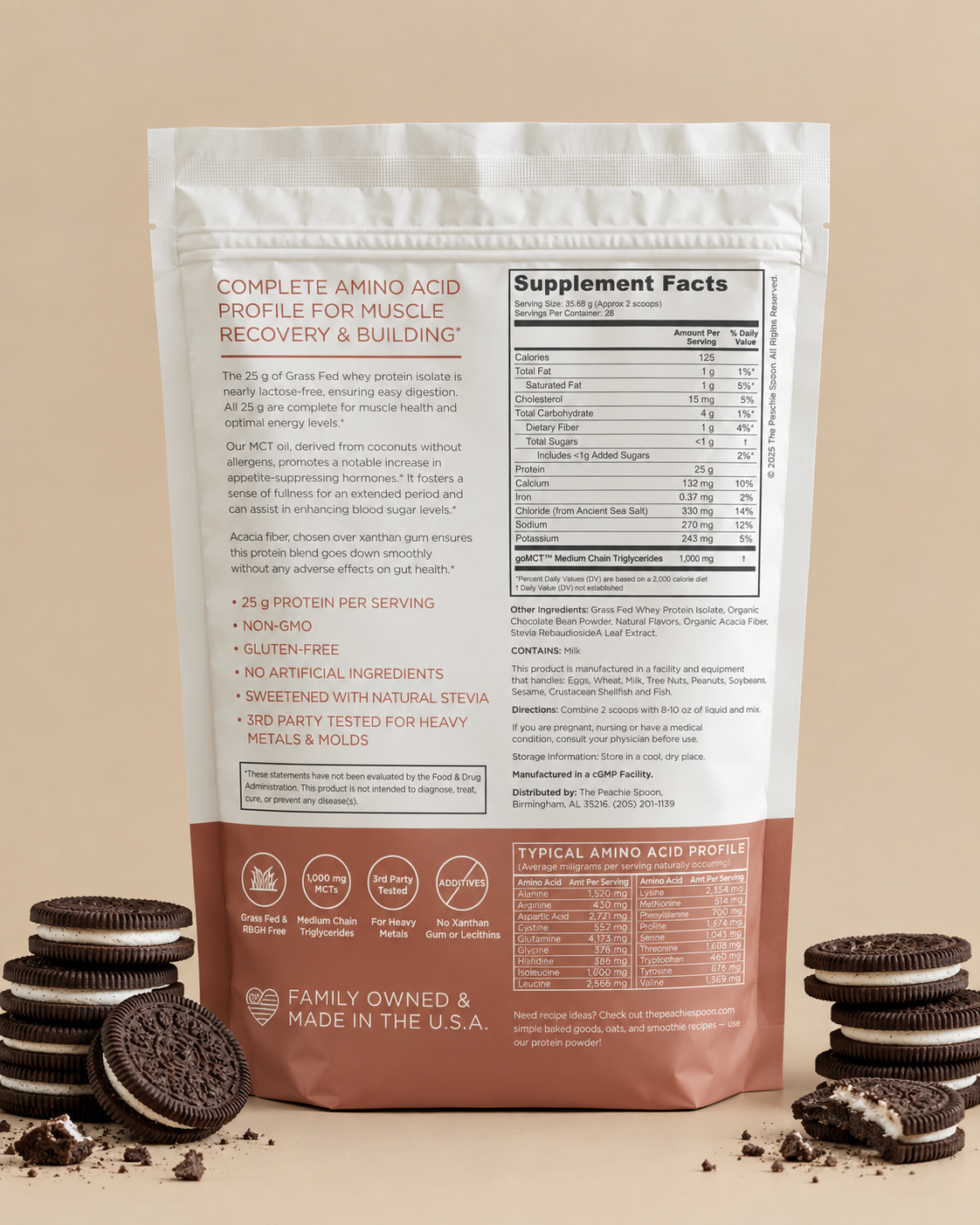 Cookies & Cream Grass Fed Protein Powder