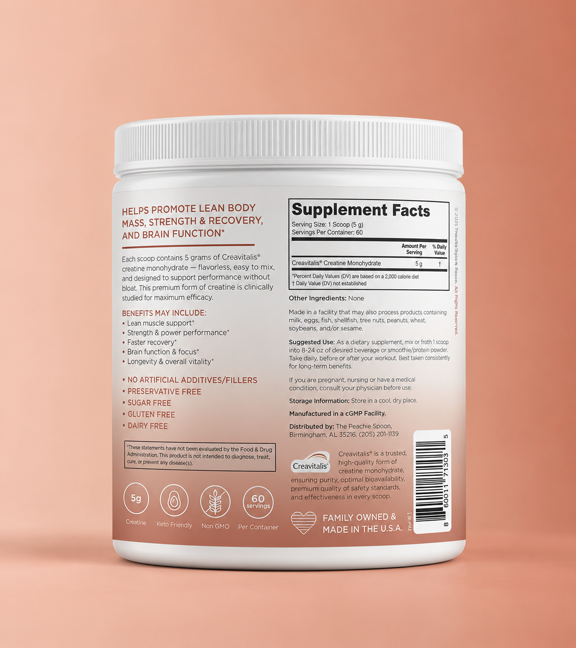 The Peachie Spoon Creatine with Creavitalis®