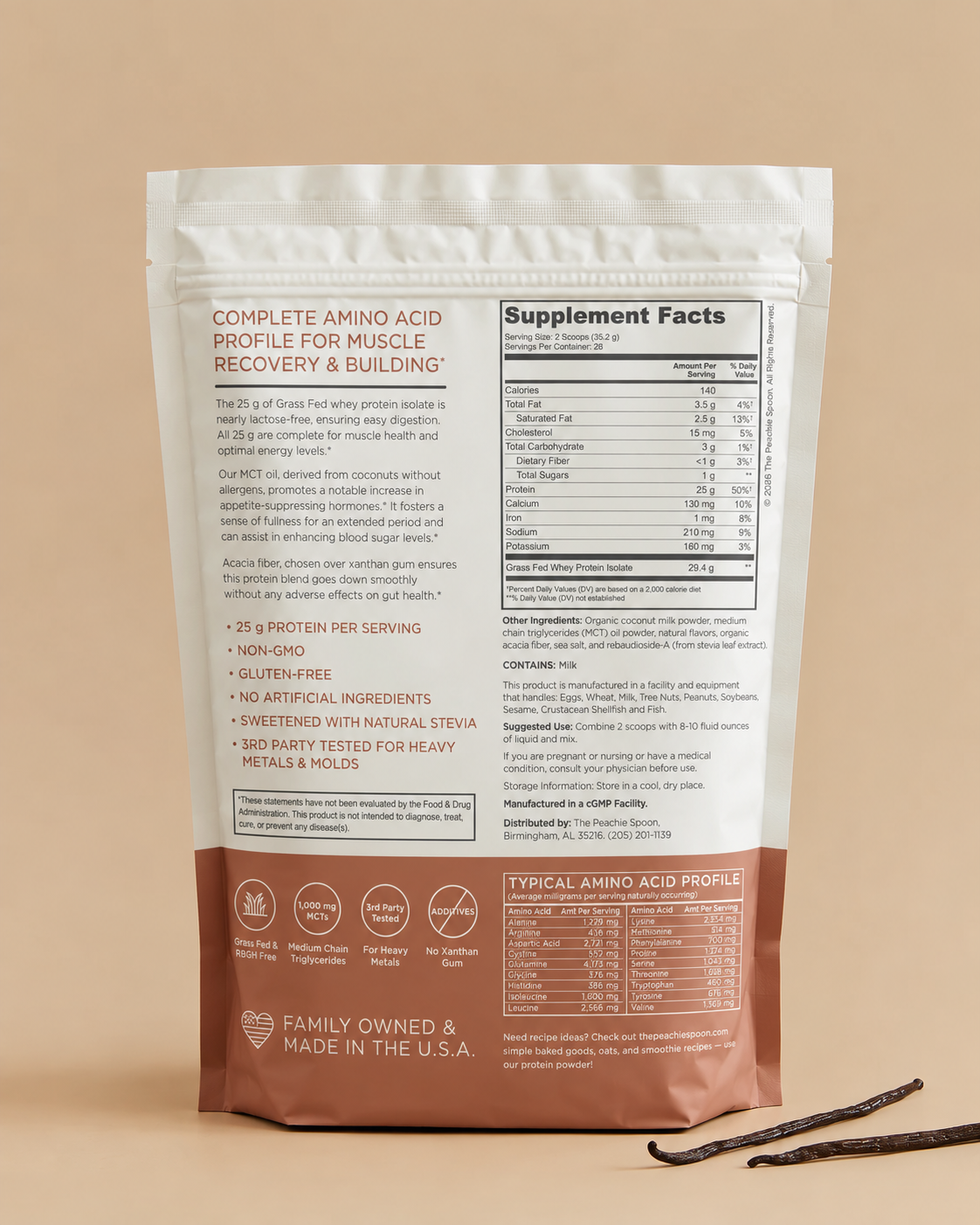 Vanilla Grass Fed Protein Powder