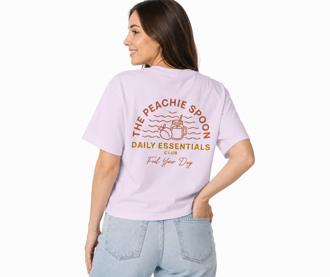 The Peachie Spoon Daily Essentials Orchid Boxy Mid-Length T-Shirt