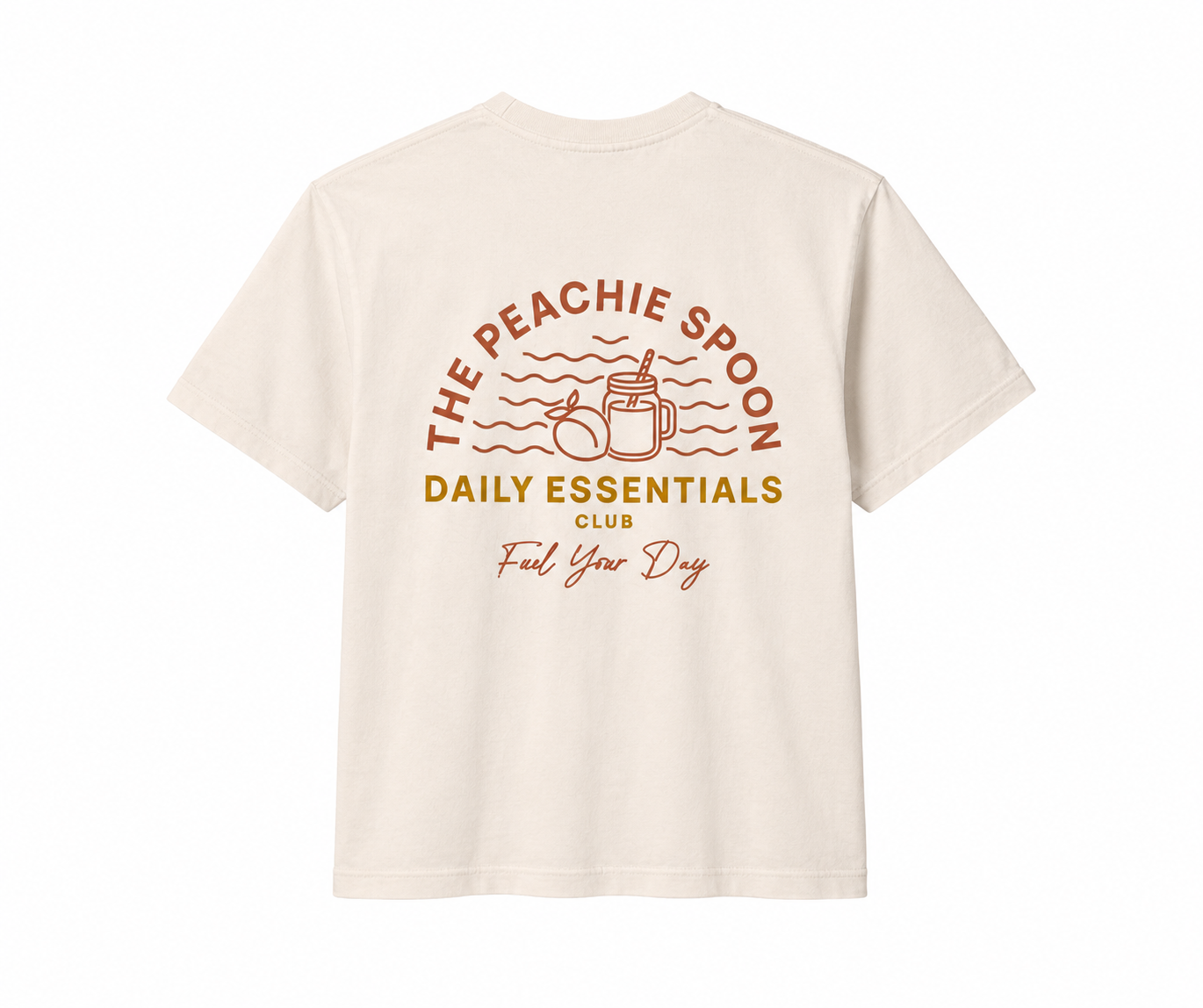 The Peachie Spoon Daily Essentials Ivory Boxy Mid-Length T-Shirt