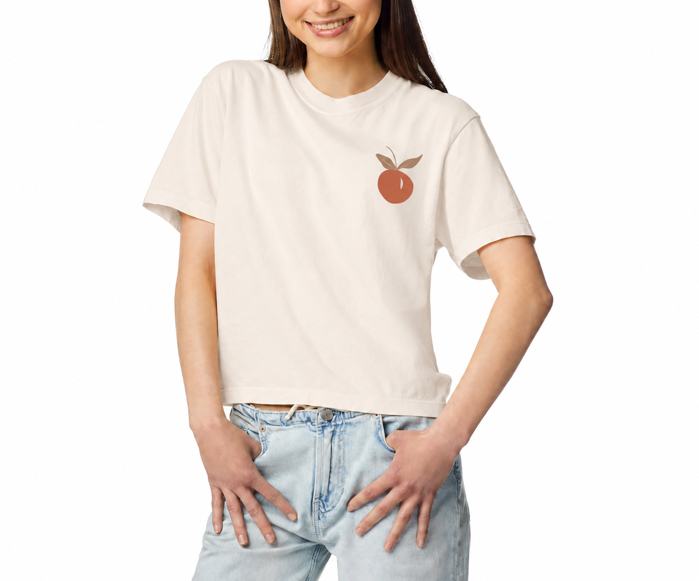 The Peachie Spoon Daily Essentials Ivory Boxy Mid-Length T-Shirt