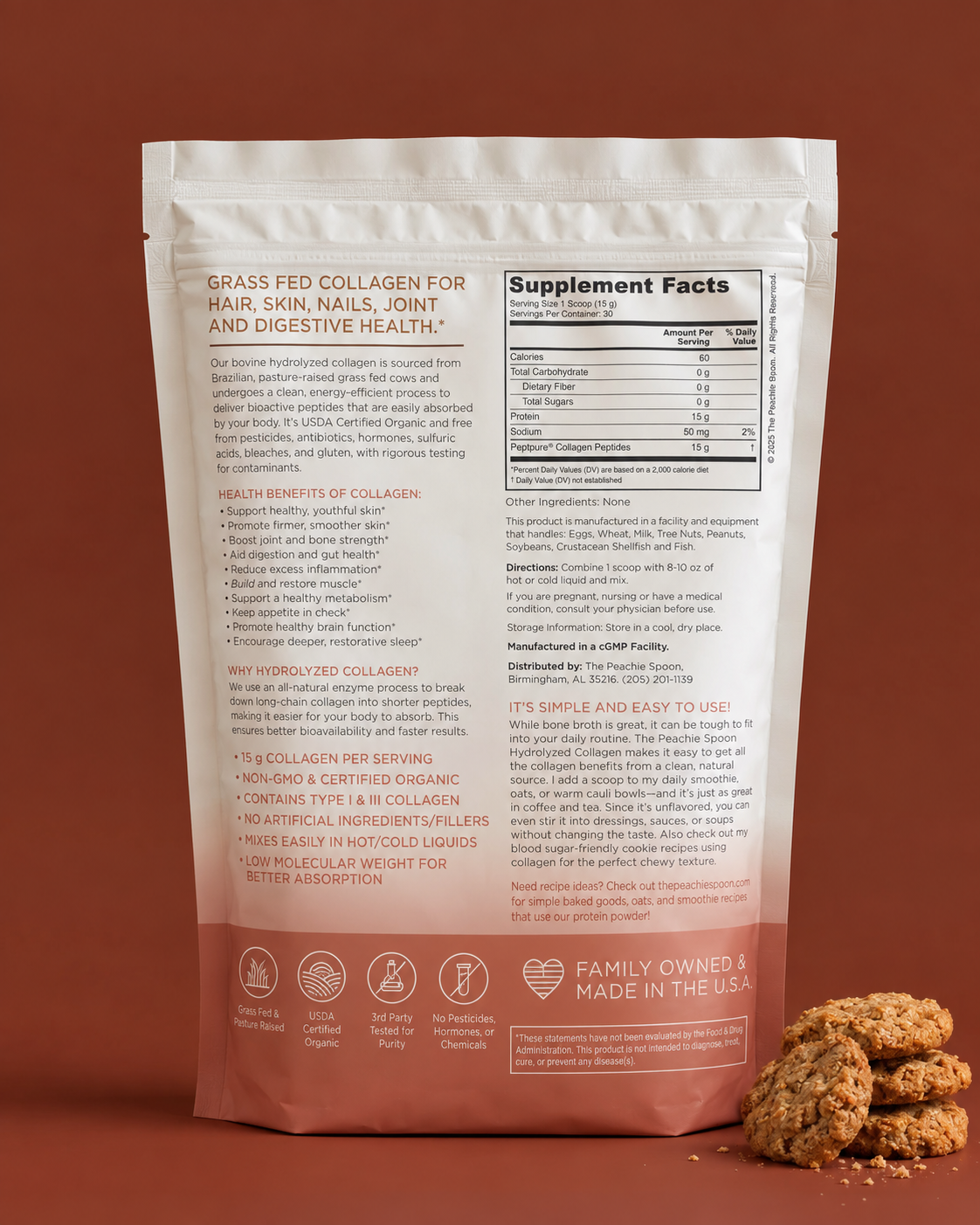Unflavored Organic Grass Fed Hydrolyzed Collagen